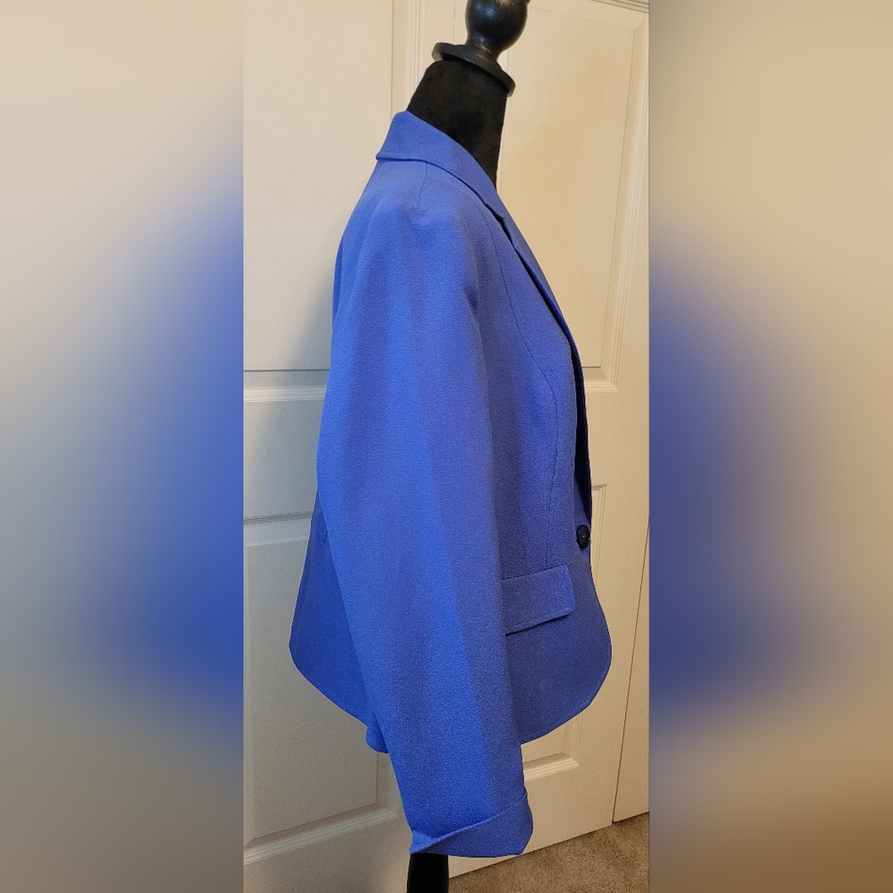 Black Label by Evan-Picone Size 14 LIGHT BLUE Women's Jacket Blazer - Picture 4 of 8